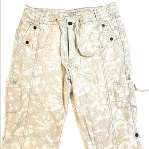Cream and white cargo pants